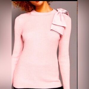 Ann Taylor Ribbed Sweater with Detachable Bow